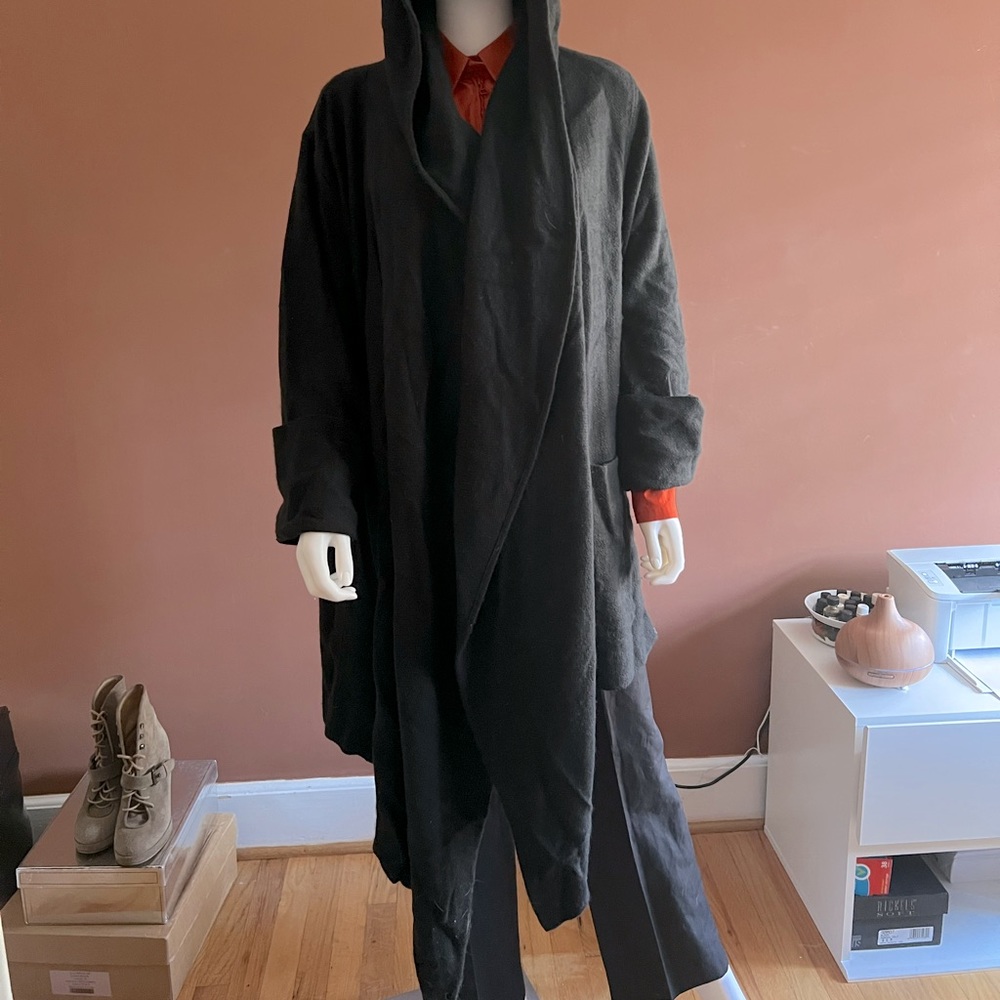 Superthick black cashmere jacket/wrap, Denis Colomb